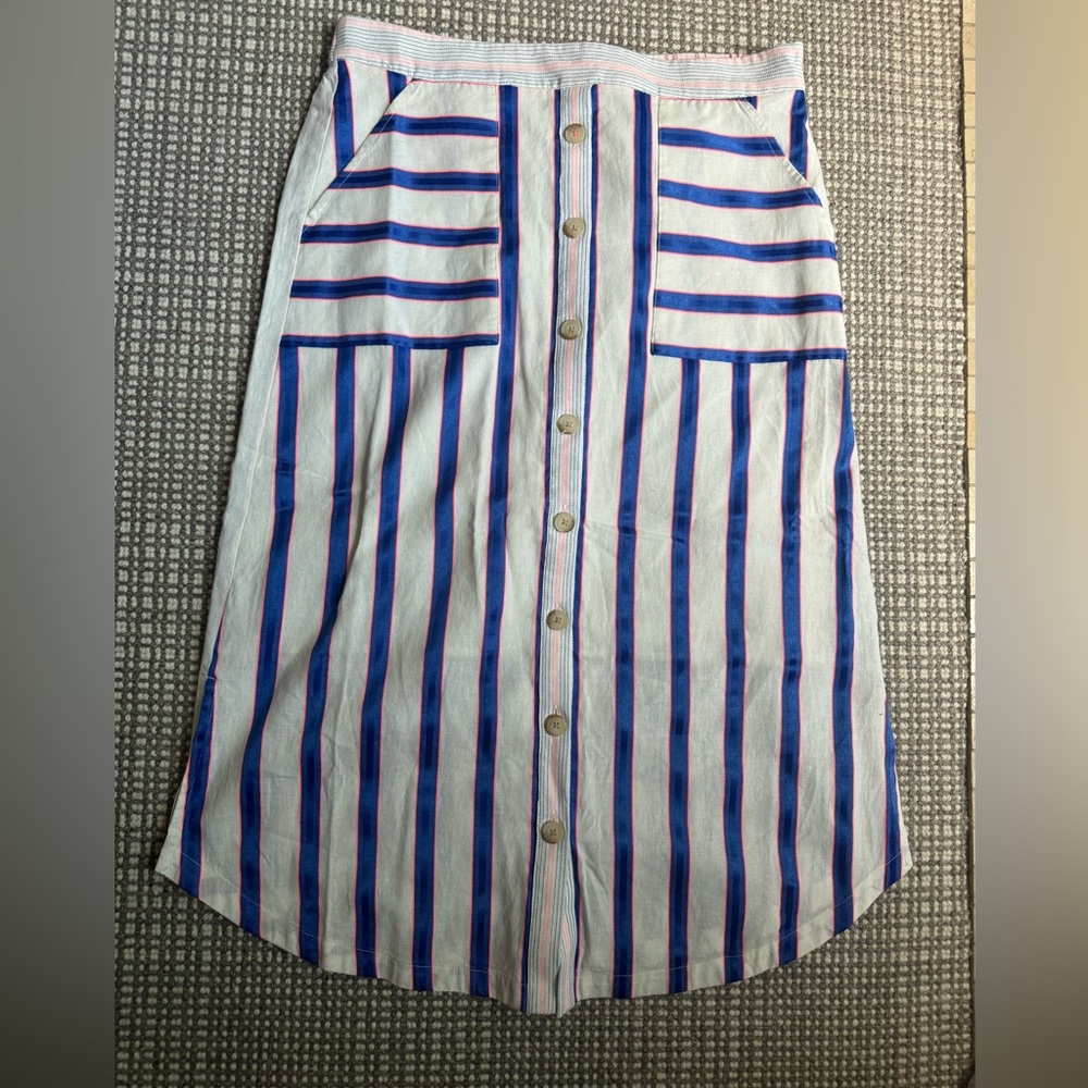 Joules of Great Britain striped pull on midi skirt - Size 10 - New with tags